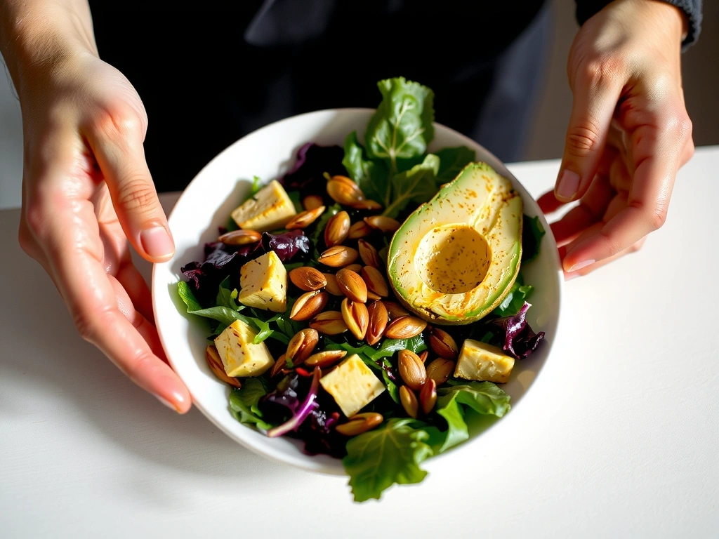 Handarbeit beim Salat